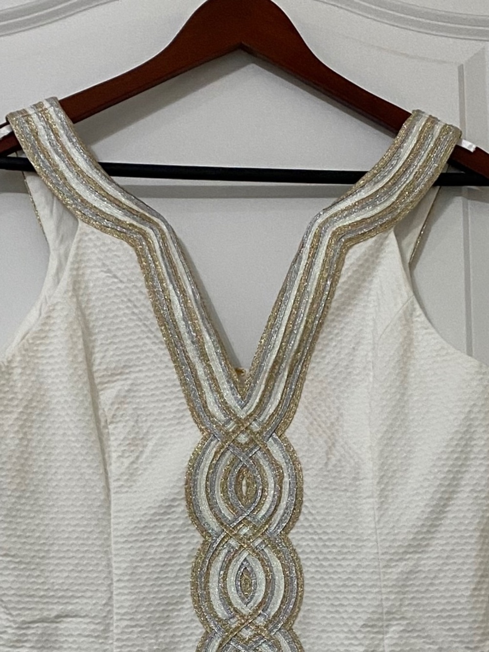 Lilly Pulitzer White Sleeveless Tunic with Gold Trim